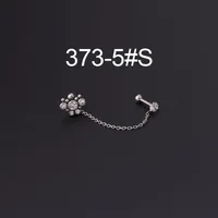 Ear Cartilage Rings & Studs Fashion Printing 316 Stainless Steel  Artificial Gemstones sku image 5