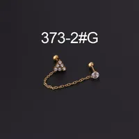 Ear Cartilage Rings & Studs Fashion Printing 316 Stainless Steel  Artificial Gemstones sku image 8