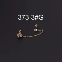 Ear Cartilage Rings & Studs Fashion Printing 316 Stainless Steel  Artificial Gemstones sku image 9