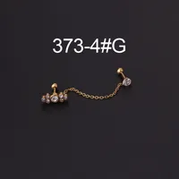 Ear Cartilage Rings & Studs Fashion Printing 316 Stainless Steel  Artificial Gemstones sku image 10