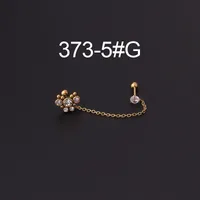 Ear Cartilage Rings & Studs Fashion Printing 316 Stainless Steel  Artificial Gemstones sku image 11