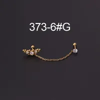 Ear Cartilage Rings & Studs Fashion Printing 316 Stainless Steel  Artificial Gemstones sku image 12
