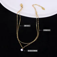 Marka French Ins Ornament Personality Chain Design Sense Double-circle Anklet Foot Ornaments Titanium Steel 18k Real Gold Anklet For Women main image 2