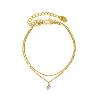Marka French Ins Ornament Personality Chain Design Sense Double-circle Anklet Foot Ornaments Titanium Steel 18k Real Gold Anklet For Women main image 5