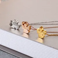 Titanium Steel 18K Gold Plated Fashion Plating Cartoon Character Necklace main image 2
