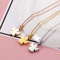 Titanium Steel 18K Gold Plated Fashion Plating Cartoon Character Necklace main image 4