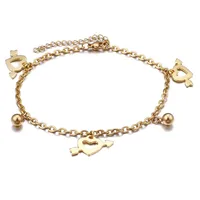 Korean Style Heart 304 Stainless Steel Titanium Steel 18K Gold Plated Women'S Anklet main image 1