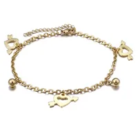Korean Style Heart 304 Stainless Steel Titanium Steel 18K Gold Plated Women'S Anklet main image 2