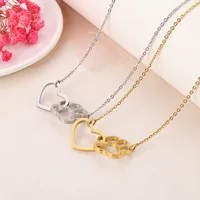 Titanium Steel 18K Gold Plated Fashion Plating Animal Necklace main image 4