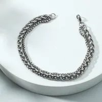 Titanium Steel Twist Chain Double-layer Bracelet Wholesale Nihaowholesale main image 1