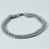 Titanium Steel Twist Chain Double-layer Bracelet Wholesale Nihaowholesale main image 2