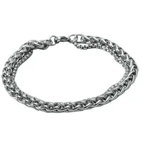 Titanium Steel Twist Chain Double-layer Bracelet Wholesale Nihaowholesale main image 5