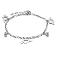 Korean Style Heart 304 Stainless Steel Titanium Steel 18K Gold Plated Women'S Anklet sku image 2