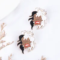 Black And White Hair Halloween Ghost Tassel Long Diamond Earrings Wholesale Jewelry Nihaowholesale main image 4