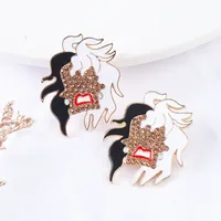 Black And White Hair Halloween Ghost Tassel Long Diamond Earrings Wholesale Jewelry Nihaowholesale main image 5