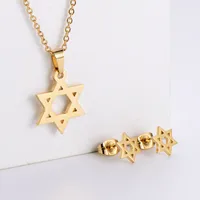Stainless Steel 18K Gold Plated Korean Style Plating Hexagram Pendant Necklace main image 1