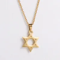 Stainless Steel 18K Gold Plated Korean Style Plating Hexagram Pendant Necklace main image 2