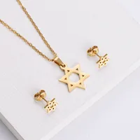 Stainless Steel 18K Gold Plated Korean Style Plating Hexagram Pendant Necklace main image 3