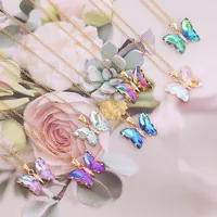 Fashion Butterfly Metal Plating Glass 18K Gold Plated Women'S main image 2