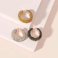 Wholesale Jewelry Fashion C Shape Alloy Artificial Gemstones Diamond Earrings main image 3