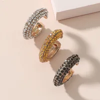 Wholesale Jewelry Fashion C Shape Alloy Artificial Gemstones Diamond Earrings main image 4