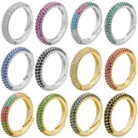 Simple Fashion Micro-inlaid  Multi-color Zircon Adjustable Copper Ring Wholesale Nihaowholesale main image 1