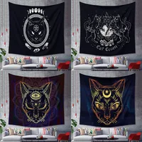 Fashion Black Cat Animal Tapestry Background Cloth Home Decoration Wholesale Nihaowholesale main image 1
