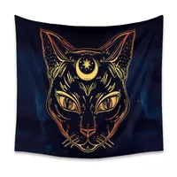 Fashion Black Cat Animal Tapestry Background Cloth Home Decoration Wholesale Nihaowholesale main image 4