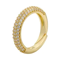 Simple Fashion Micro-inlaid  Multi-color Zircon Adjustable Copper Ring Wholesale Nihaowholesale sku image 1