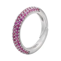 Simple Fashion Micro-inlaid  Multi-color Zircon Adjustable Copper Ring Wholesale Nihaowholesale sku image 8