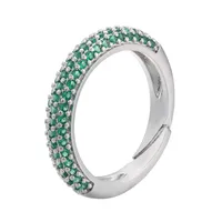 Simple Fashion Micro-inlaid  Multi-color Zircon Adjustable Copper Ring Wholesale Nihaowholesale sku image 10