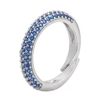 Simple Fashion Micro-inlaid  Multi-color Zircon Adjustable Copper Ring Wholesale Nihaowholesale sku image 11