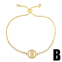 Simple Diamond Cross Heart Shape Portrait Bracelet Wholesale Jewelry Nihaowholesale main image 3