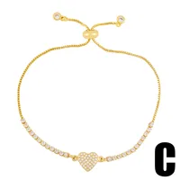 Simple Diamond Cross Heart Shape Portrait Bracelet Wholesale Jewelry Nihaowholesale main image 4