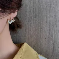 Fashion Simple Heart Five-pointed Star Inlaid Rhinestone Earrings Wholesale Nihaowholesale main image 5