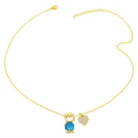 Zircon Boy Girl Pendant Copper Necklace Wholesale Nihaowholesale main image 5