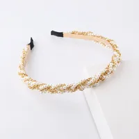 Korean Woven Pearl Thin Headband Wholesale Nihaowholesale main image 2