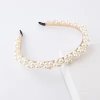 Korean Woven Pearl Thin Headband Wholesale Nihaowholesale main image 3