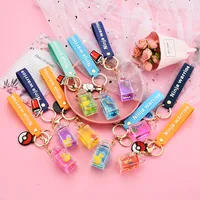 Cute Quicksand Little Yellow Duck Dinosaur Perfume Bottle Acrylic Keychain Wholesale Nihaowholesale main image 2