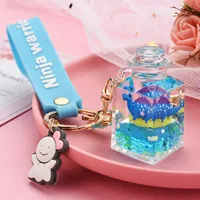 Cute Quicksand Little Yellow Duck Dinosaur Perfume Bottle Acrylic Keychain Wholesale Nihaowholesale main image 4