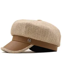 Pu Leather Fabric Octagonal Hat Wholesale Nihaowholesale main image 2