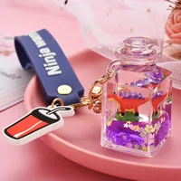Cute Quicksand Little Yellow Duck Dinosaur Perfume Bottle Acrylic Keychain Wholesale Nihaowholesale sku image 3