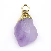 Crystal Agate Stone Rough Stone Gilding Electroplated Small Pendant Semi-finished Diy Bracelet Necklace Earrings Jewelry Material main image 5