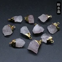 Crystal Agate Stone Rough Stone Gilding Electroplated Small Pendant Semi-finished Diy Bracelet Necklace Earrings Jewelry Material sku image 6