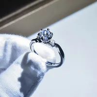 Luxurious Geometric Zircon Rings sku image 1