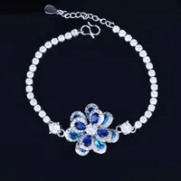 European And American Temperament Color Zircon Flower Earrings Simple Three-dimensional Camellia Pendant Open Ring sku image 4