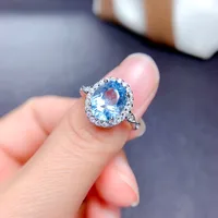 Internet Celebrity Tik Tok Live Stream Ornament Imitation Natural Colored Gems Topaz Amethyst Citrine Olivine Ring sku image 5
