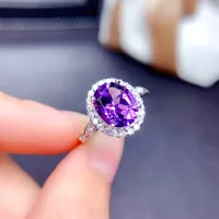 Internet Celebrity Tik Tok Live Stream Ornament Imitation Natural Colored Gems Topaz Amethyst Citrine Olivine Ring sku image 6