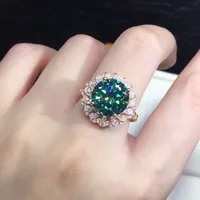 Fashion Geometric Copper Artificial Diamond Rings main image 2