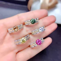 Moissan Diamond Ring Hearts And Arrows High Carbon Diamond Pink Color Treasure Ring main image 4
